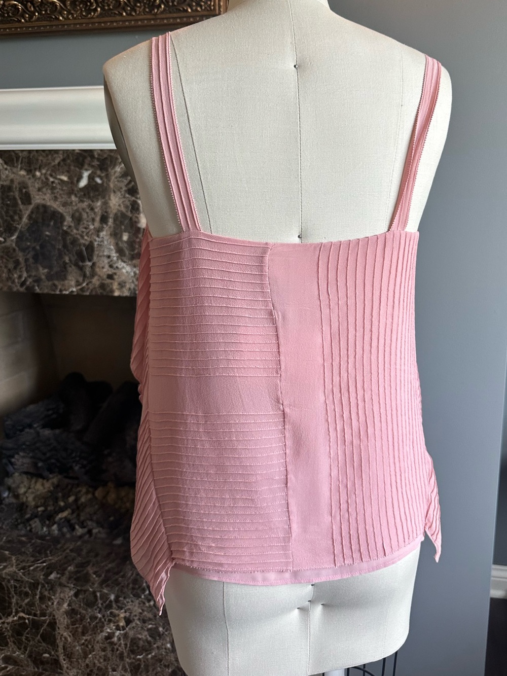 Tory Burch Blush Pink Ribbed Ruffle Camisole - Picture 6 of 13